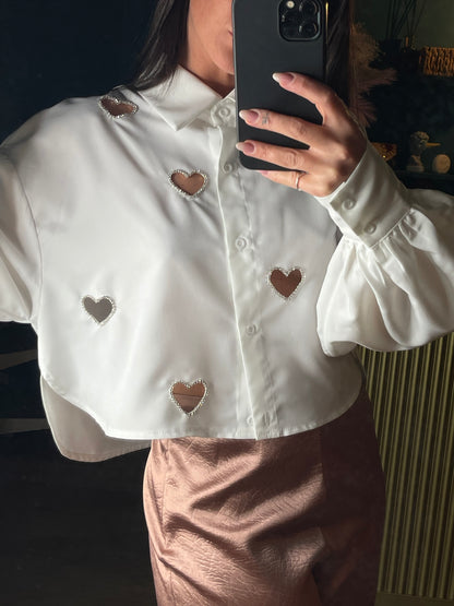 camicia Bucami il cuore bianca