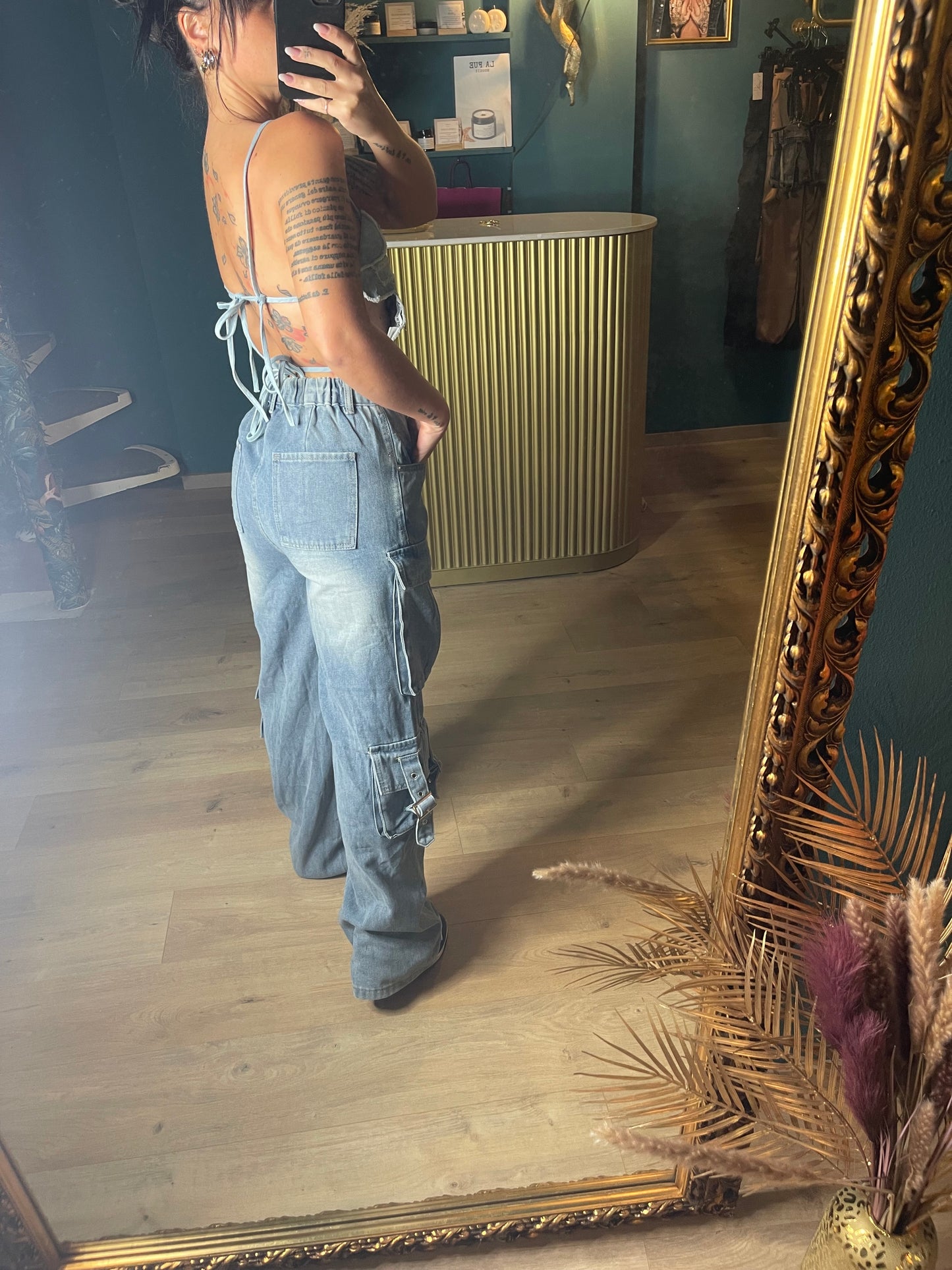 Jeans cargo lavaggio scuro